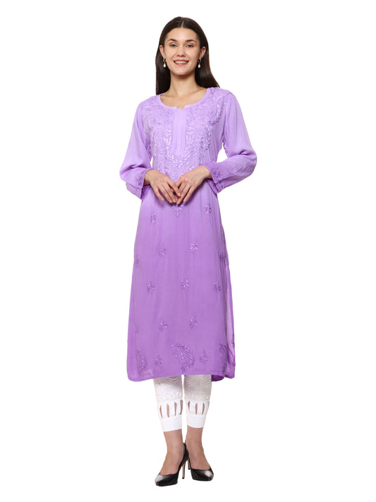 Awadmart Lucknowi Chikankari soft cotton Double Shaded modal kurti