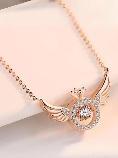 Awadhmart's Rose Gold Angel Wings Pendant Chain