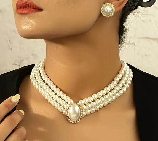 Awadhmart Pearl Necklace Set