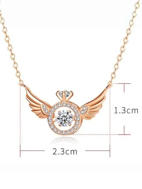 Awadhmart's Rose Gold Angel Wings Pendant Chain